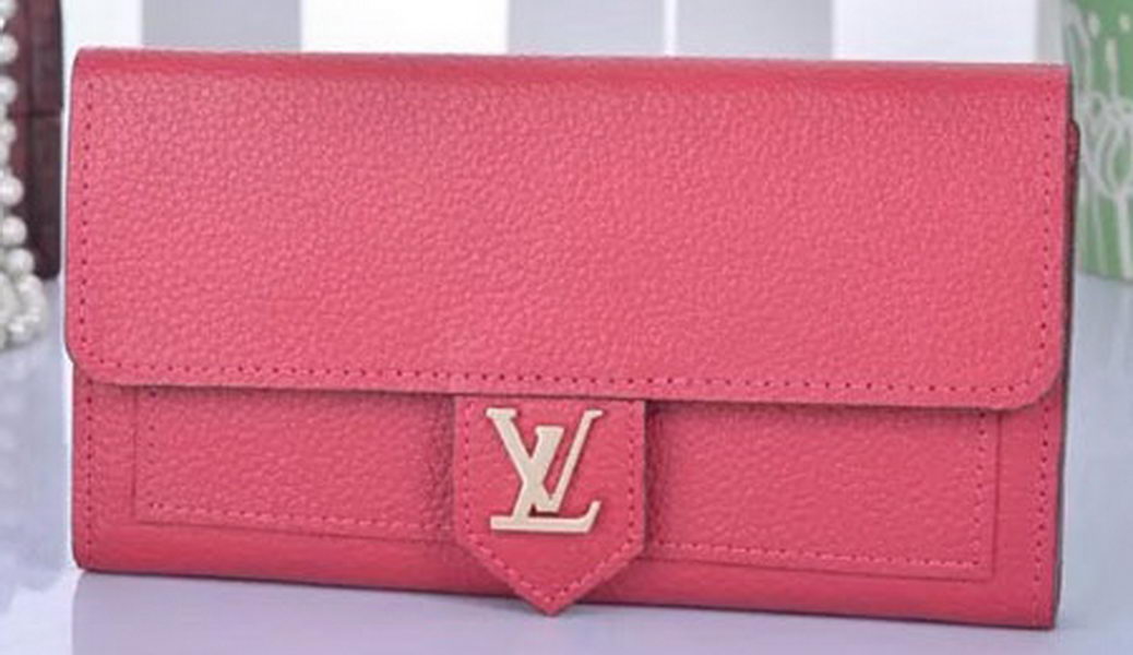 Louis Vuitton Soft Calf Leather LOCKME WALLET M60861 Rose