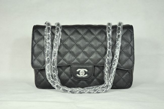 28600 Nero Caviale Chanel In Metallo Argentato