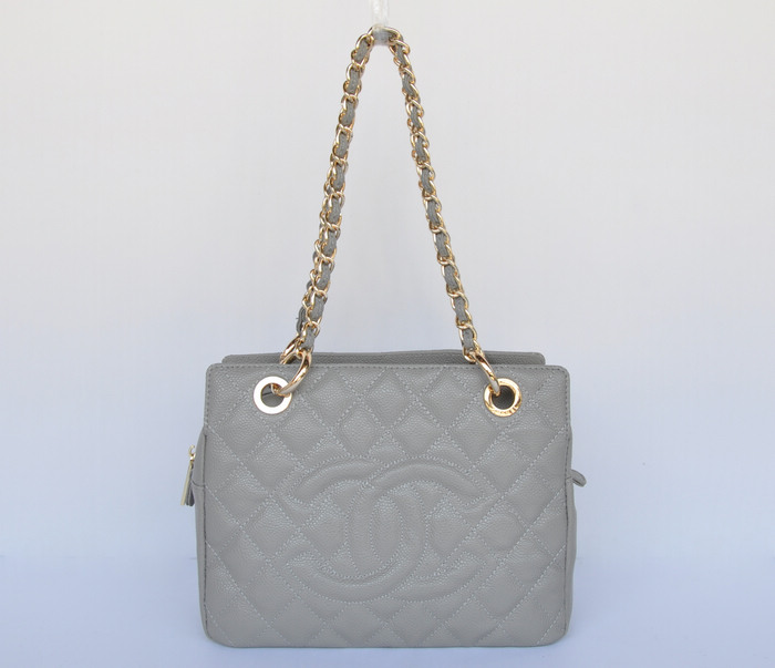 58004 Grigio Chanel Caviale Dorato Metallo Catena Pst Tromba Shopping Bag