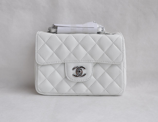 Chanel 1115 Bianco Catena Argento Della Pelle Di Pecora