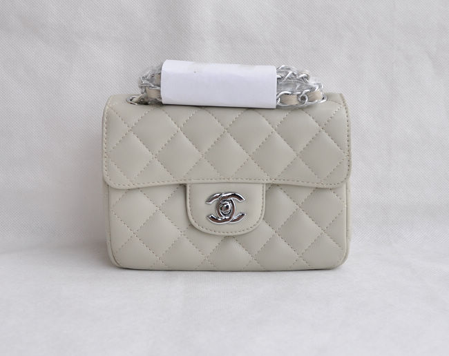 Chanel 1115 M Bianco Catena Argento Della Pelle Di Pecora