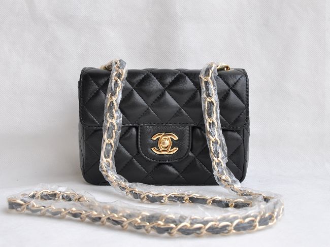 Chanel 1115 Nero Pelle Di Pecora Catena Oro