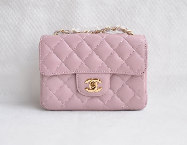 Chanel 1115 Rosa Catena Oro Di Pelle Di Pecora