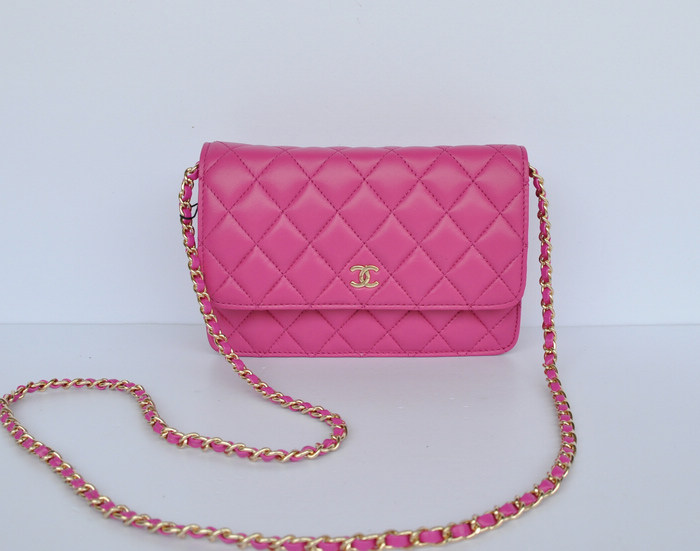 Chanel 33814 Rose Red Catena Oro Di Pelle Di Pecora