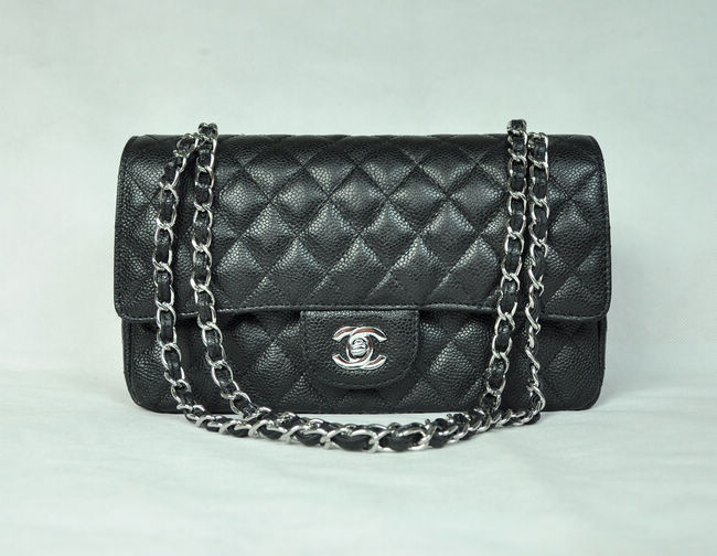 Chanel 1112 Nero Catena Argento Fine Palla (rosso All Interno)