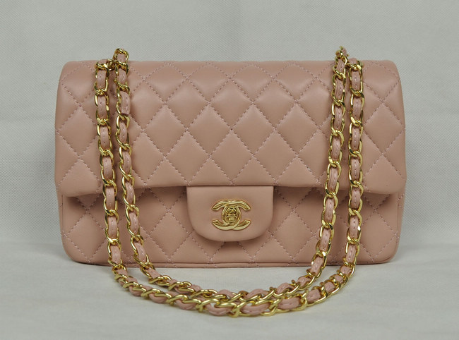 Chanel 1112 Rosa Catena Oro Di Pelle Di Pecora