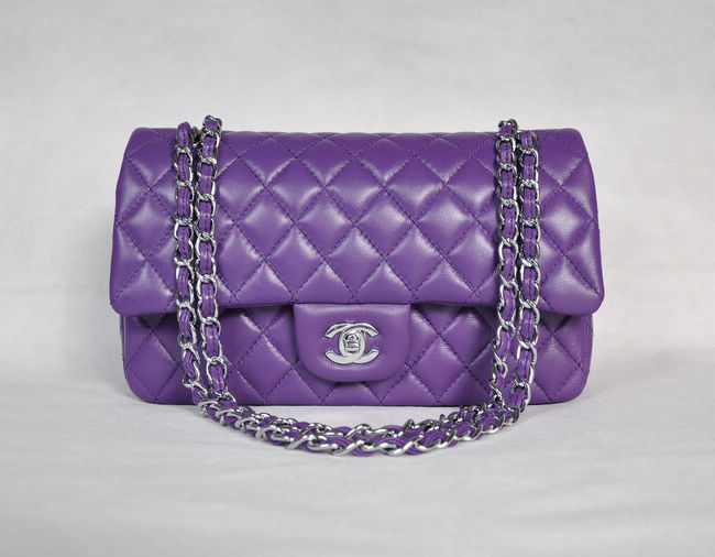 Chanel 1112 Viola Catena Argento Della Pelle Di Pecora