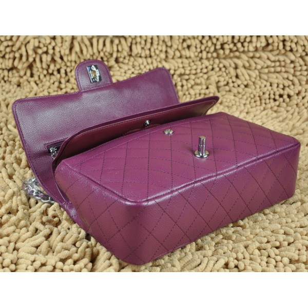 Borse Chanel A01112 Caviar Leather Flap Classic Viola Con Shw