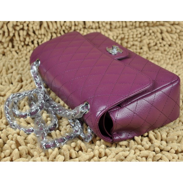 Borse Chanel A01112 Caviar Leather Flap Classic Viola Con Shw