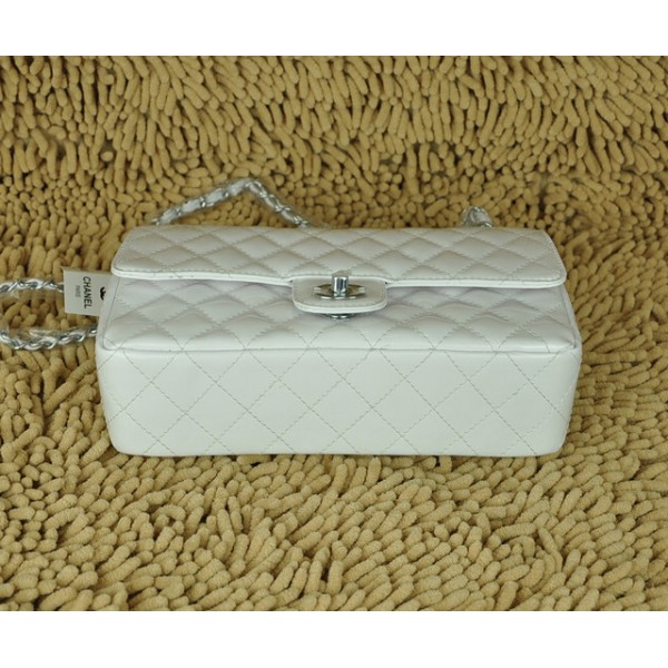 Borse Chanel A01112 Flap In Pelle Bianca Di Vernice Con Hardware