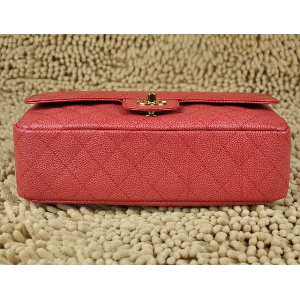 Chanel A01112 Borse Classic Flap In Caviar Red Con Hardware Oro