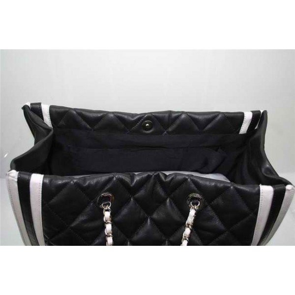 Borse Chanel 36047 Agnello Nero Con Doppia Firma Logo C