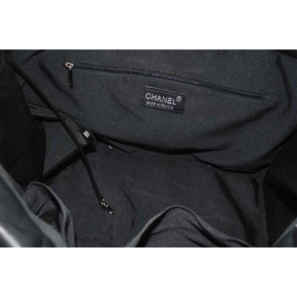 Borse Chanel 36047 Agnello Nero Con Doppia Firma Logo C