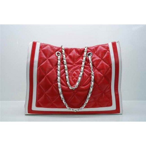 Borse Chanel 36047 Agnello Rosso Con Doppia Firma Logo C