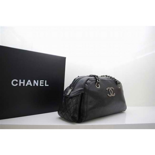 Borse Chanel A47977 Bowling In Pelle Nera