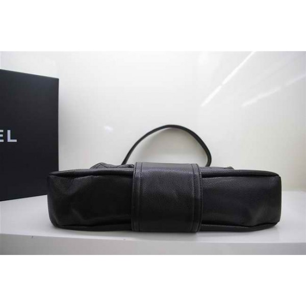 Chanel 2010 Nero Cristallo Caviar Borse A Spalla In Pelle