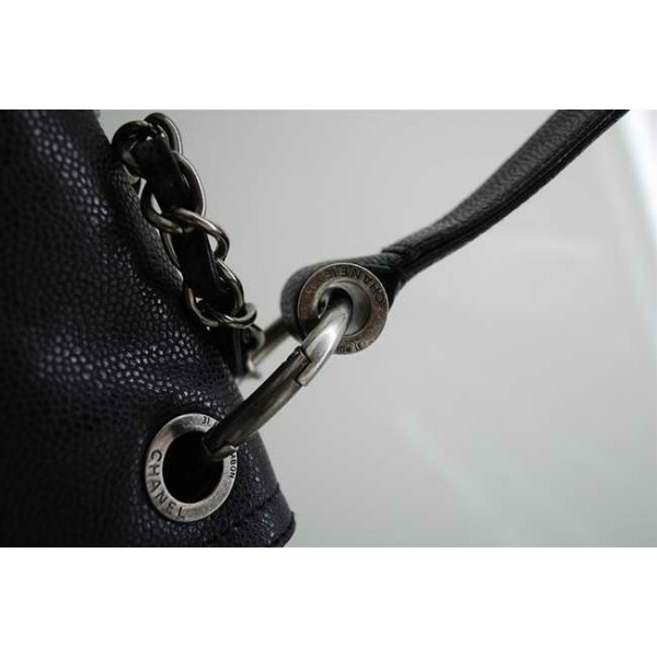 Chanel 2010 Nero Cristallo Caviar Borse A Spalla In Pelle