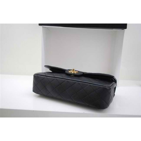 Chanel A01112 Nero Flap Borse Caviar Con Hardware Oro