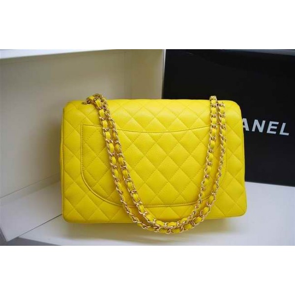 Chanel A47600 Giallo Caviar Flap Borse Maxi Con Hardware Oro