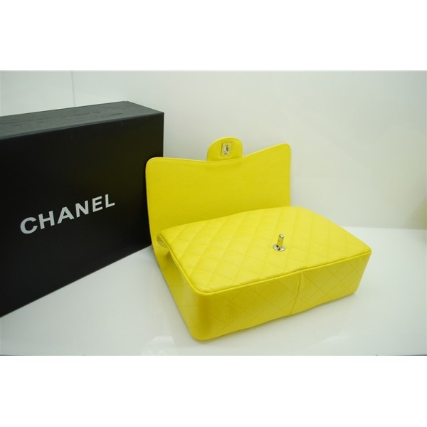 Chanel A47600 Giallo Caviar Leather Borse Jumbo Flap Con Shw