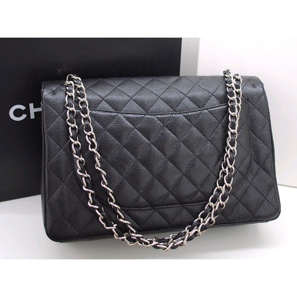 Chanel A47600 Y01588 94305 Pelle Nera Borse Caviale Con Shw