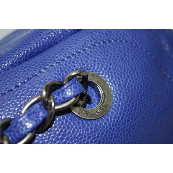 Chanel A47977 Borse Bowling In Pelle Caviar Blue