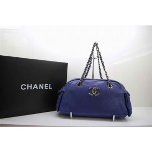 Chanel A47977 Borse Bowling In Pelle Caviar Blue