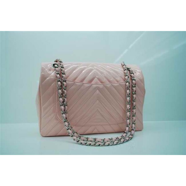 Chanel A48184 Classic Chevron Quilted Flap Borse Di Brevetto Ros