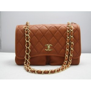 2011 Chanel Borse Flap Classic In Pelle Marrone Con Oro