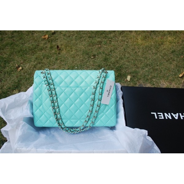 2011 Chanel Quilted Borse Pelle Blu Con Hardware Argento