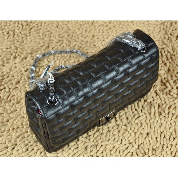 2011 New Chanel Quilted Agnello Flap Borse Nero Con Guncolor Hw