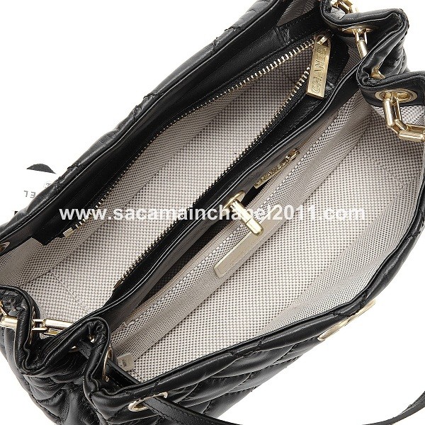 2011 New Chanel Quilted Black Leather Borse Piccoli