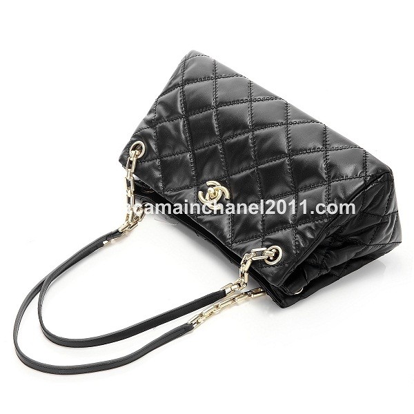 2011 New Chanel Quilted Black Leather Borse Piccoli