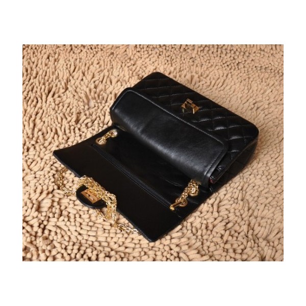 A30226 Chanel Classic Flap Borse Pelle Di Agnello Nero Con Oro H