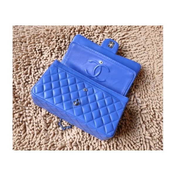 Borse Chanel A01112 Blue Classic Flap Pelle Di Agnello Con Shw