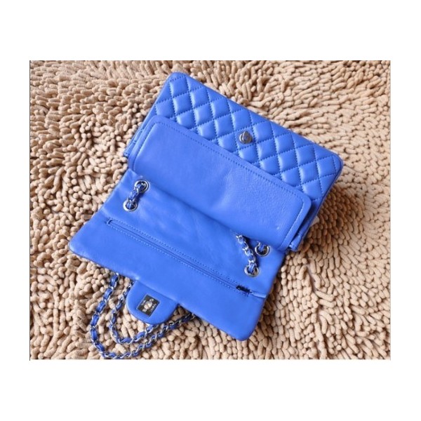 Borse Chanel A01112 Blue Classic Flap Pelle Di Agnello Con Shw