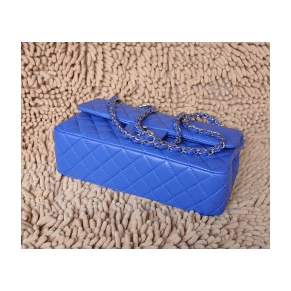 Borse Chanel A01112 Blue Classic Flap Pelle Di Agnello Con Shw