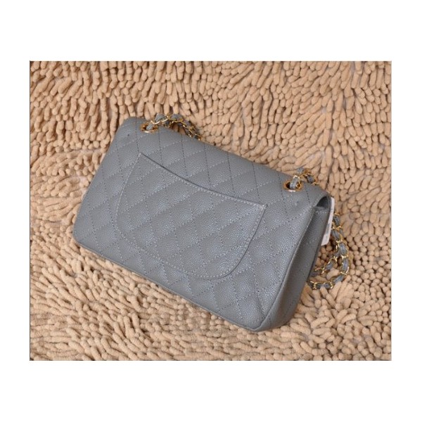 Borse Chanel A01112 Caviar Leather Flap Grigio Con Ghw Classico