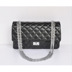 Borse Chanel A01112 In Pelle Di Agnello Nero Con Chiusura In Arg