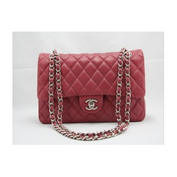 Borse Chanel A01112 Rosso Scuro Classico Lembo Pelle Di Agnello