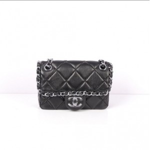 Borse Chanel A50490 Flap In Pelle Di Agnello Nero Con Shw Classi