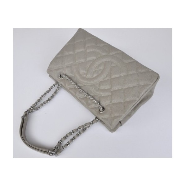 Borse Chanel A50755 Caviar Leather Con Silver Hw Grigio