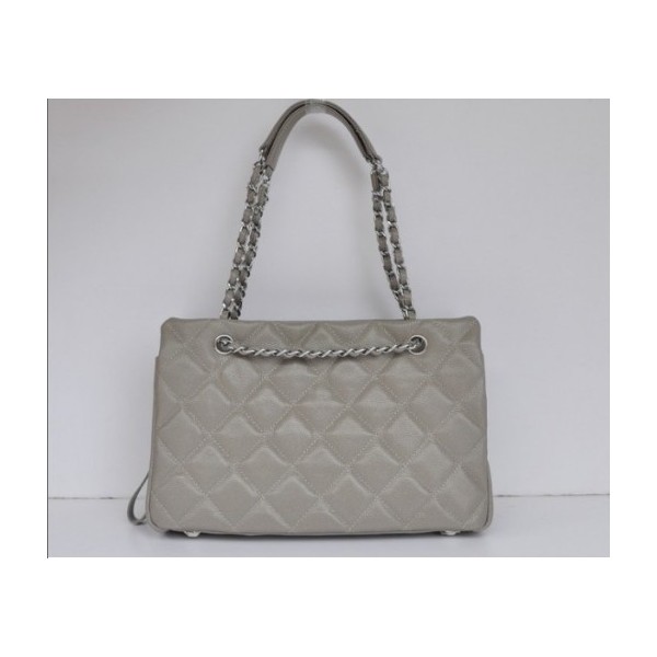 Borse Chanel A50755 Caviar Leather Con Silver Hw Grigio