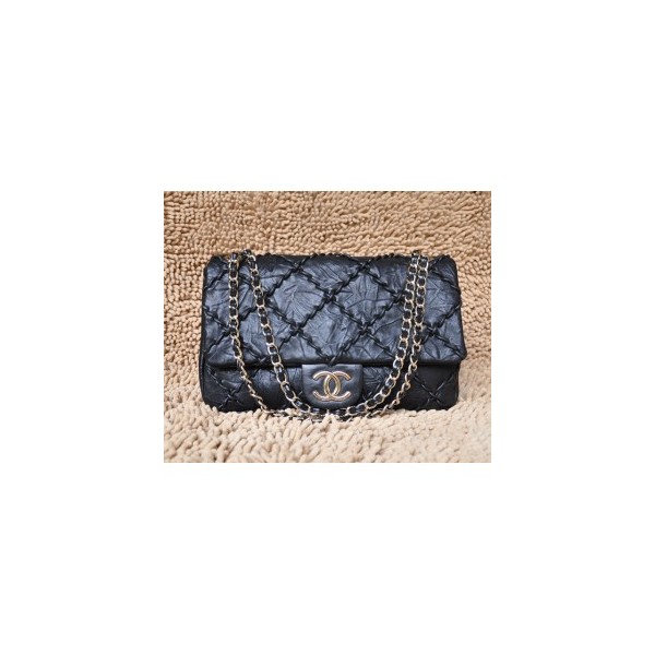 Borse Chanel Flap 49721 Pelle Di Vitello Nero Con Oro Hw