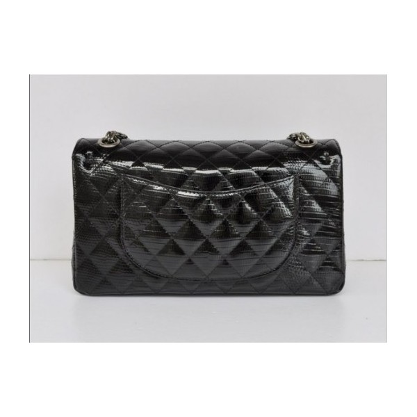 Borse Chanel Flap A01112 In Pelle Lizard Vene Con Shw Nero