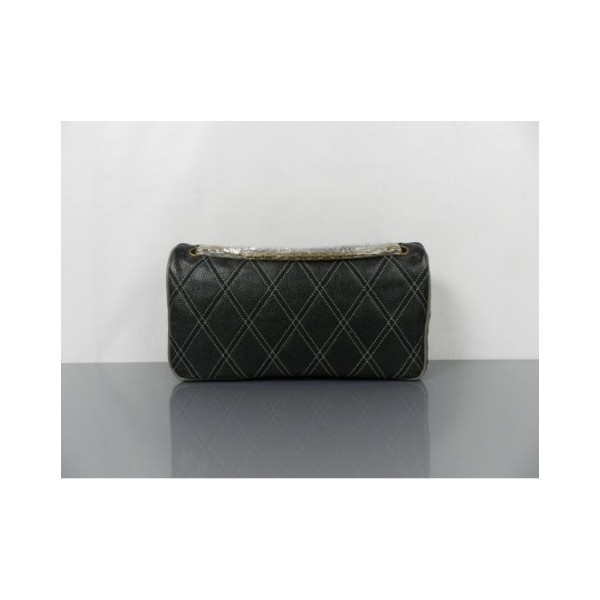 Borse Chanel Flap A66525 In Pelle Di Vitello Nera Con Old Gold H