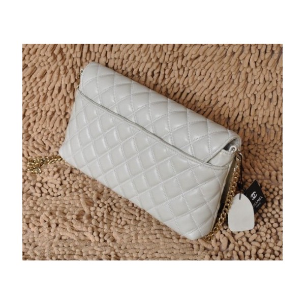 Chanel 2011 Borse Nuovi Flap Agnello Bianco Con Dettaglio Tie