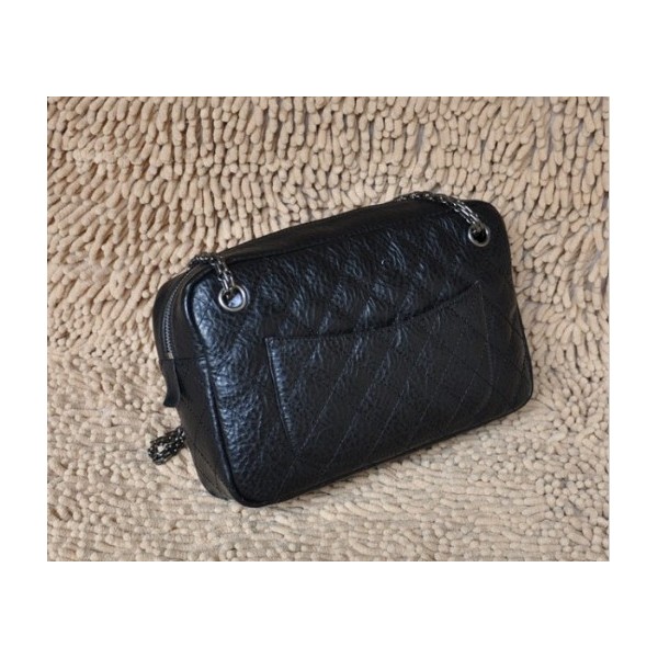 Chanel 2011 Classic Case In Pelle Nero Con Argento Hw Vecchio