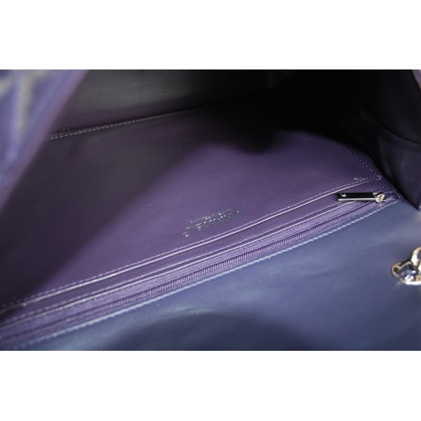 Chanel 2011 Jumbo Flap Borse Di Brevetto Duva Viola Con Silver