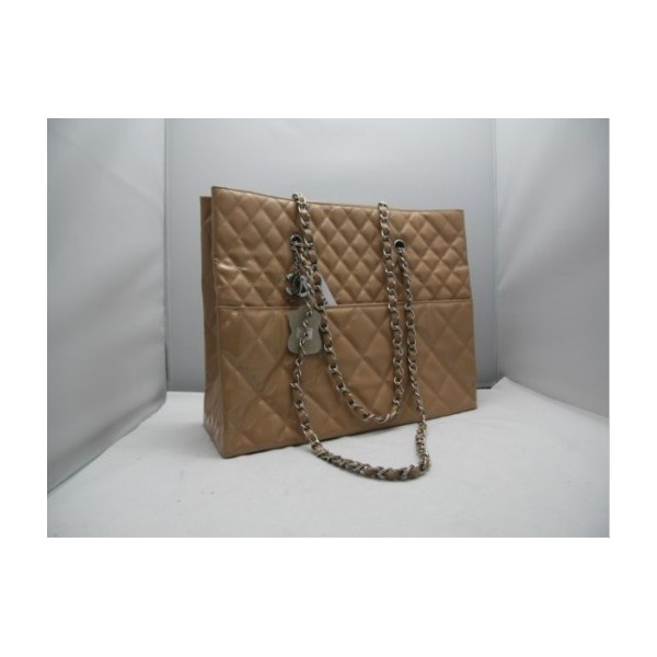 Chanel 2011 Khaki Patent Leather Large Tote Borse